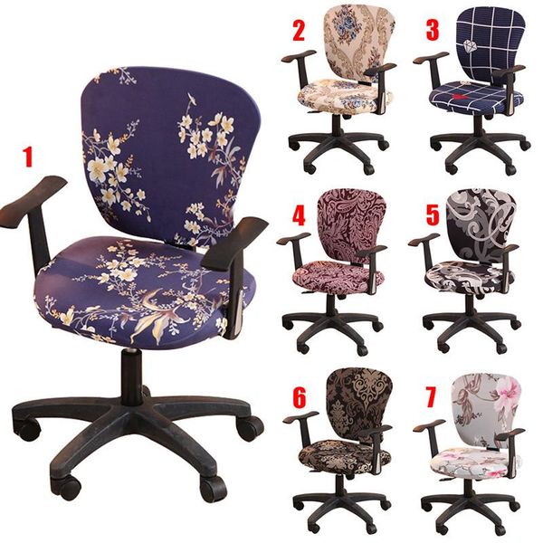 

printed computer chair cover set elastic split home office l23 covers