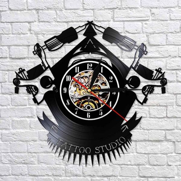 

wall clocks vintage custom tattoo record clock order your design logo image personalized shop