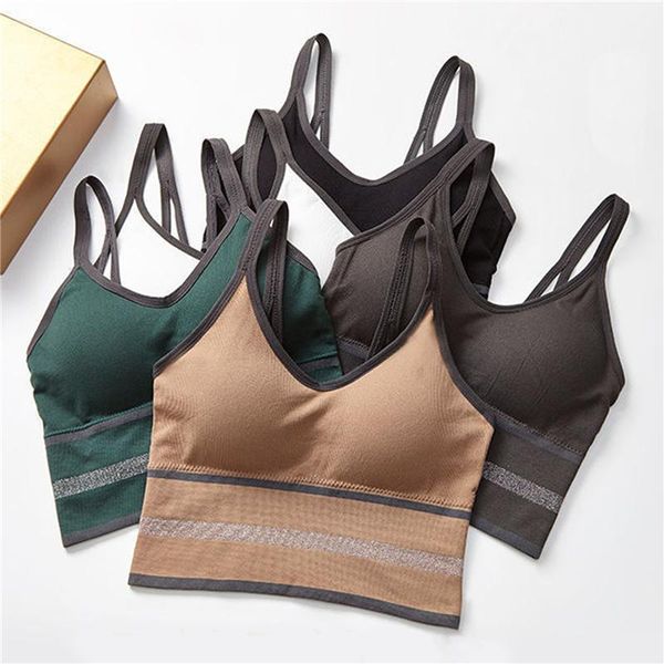 

women's tanks & camis korean striped crop slim fit spaghetti strap tank women built in bra off shoulder sleeveless versatile camiso, White