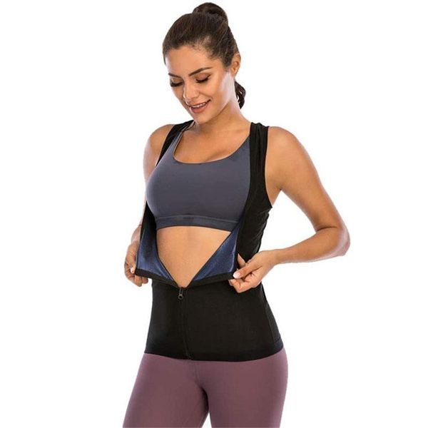 

yoga outfit sweat suit women's fat burning abdomen fitness sweating vest running sportswear body shaping