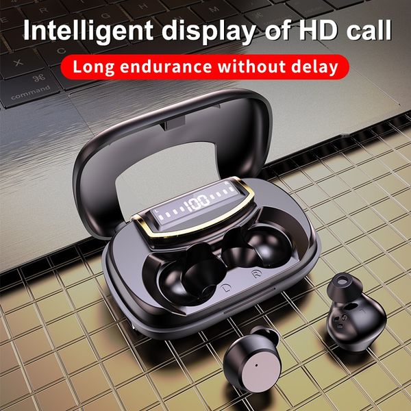 

the new t9 bluetooth binaural business-style battery display touch 5.1 headset