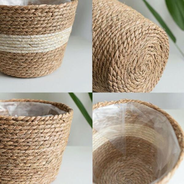 

storage baskets straw pots seagrass planter basket baby toys beach bag blanket durable