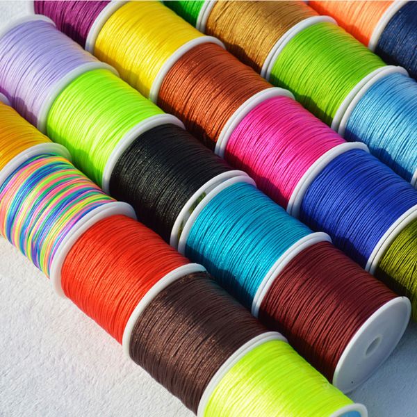 

0.8mm diy handmade braided rope cord for natural crystal stone pendant necklaces bracelets jewelry findings accessories, White;red