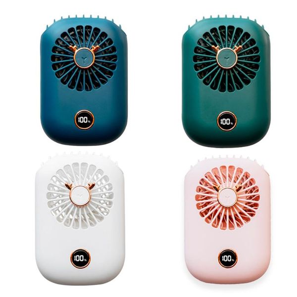 

electric fans neck fan lcd display portable air cooler 3000mah usb rechargeable outdoor sports home handheld desktop