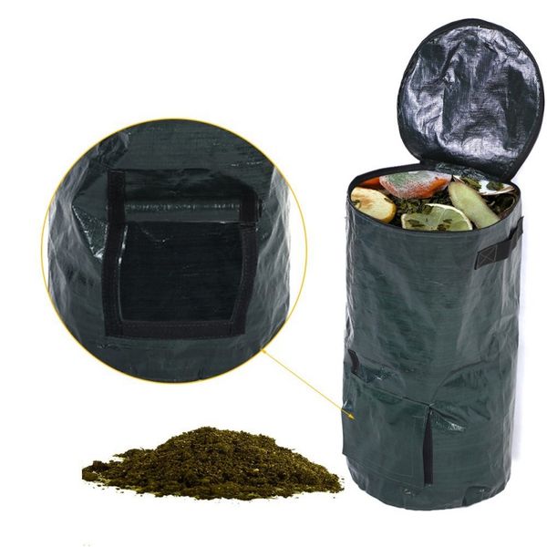 

1 pc organic waste fermentation bag garden compost bag pe cloth planter kitchen waste disposal organic compost bag plants garden