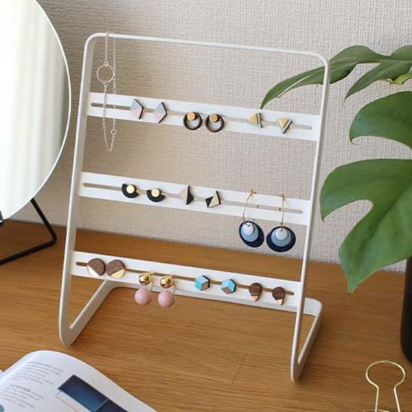 

jewelry pouches, bags earrings bracelet storage shelf display holder ear stud stand steel rack organizer, Pink;blue