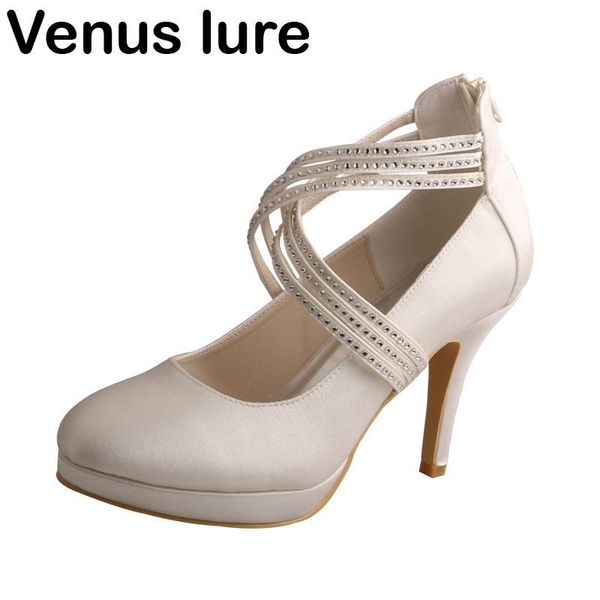 

platform womens shoes for a wedding day bride beige color with zipper dress, Black