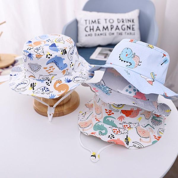 

children's hat 2021 spring and summer graffiti big eaves boys girls fisherman's baby sun beanie caps & hats, Yellow