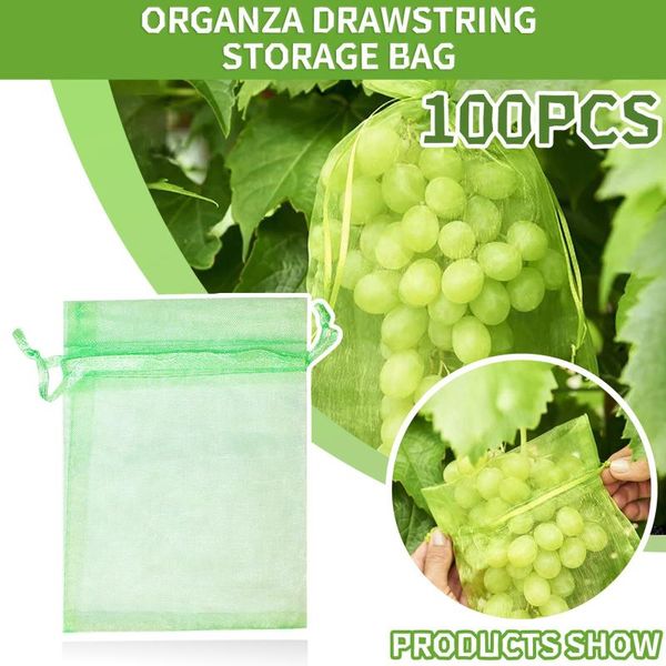 

gift wrap cloth bags, 100pcs green organza bags for wedding favors