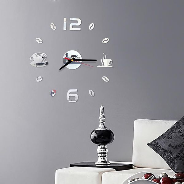 

wall clock mirror stickers creative diy removable art home decoration living room clocks