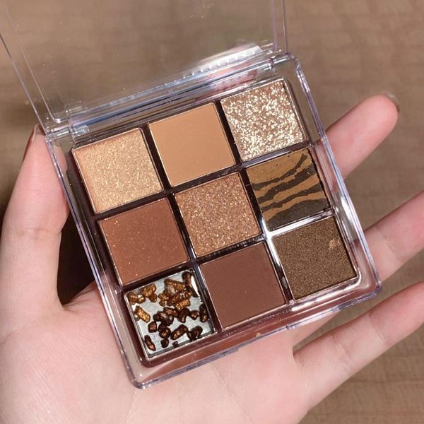 

nine-color glitter pearlescent eye shadow acrylic transparent matte shiny lasting foggy makeup effect eyeshadow cosmetic tslm1