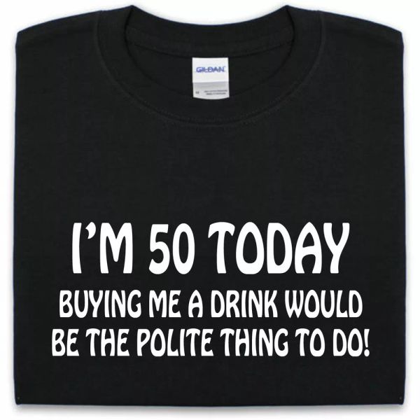 

50th birthday funny t shirt s-xxl man woman, White;black