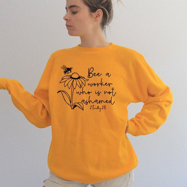 

women's hoodies & sweatshirts bee a worker who is not ashamed 2 timethy 2:15 christian graphic sweatshirt women clothing bible faithful, Black