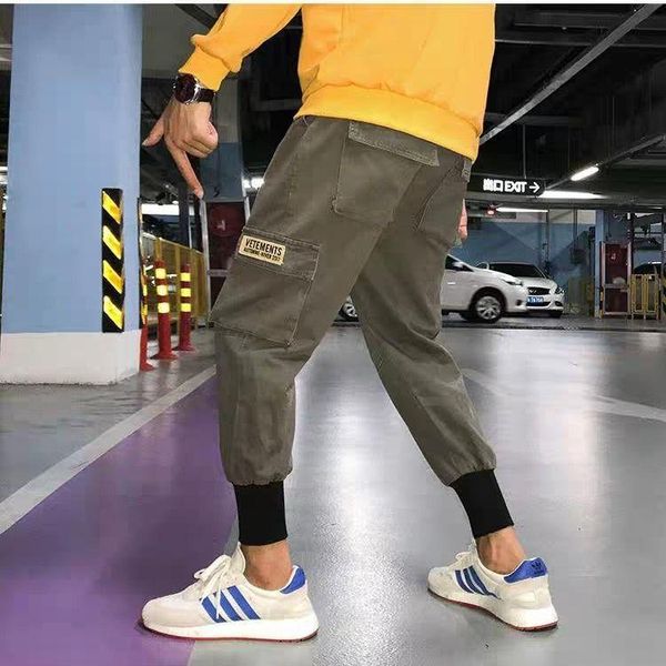 

men's pants arrival fashion beam closed the feet corduroy men elastic waist casual pantalon homme 14-colors size xxxl 3xl, Black