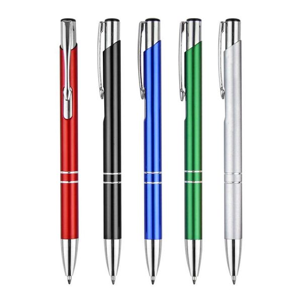 

ballpoint pens 1pcs mini metal durable pen rotating pocket-size portable small oil exquisite writing tool, Blue;orange