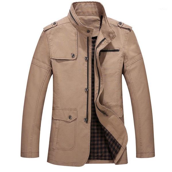 

men's jackets men fall jacket collar washing cotton male thin coat, Black;brown