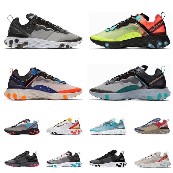 

react 87 element 55 men running shoes triple black red sail anthracite royal tint sneakers women sports mens trianers