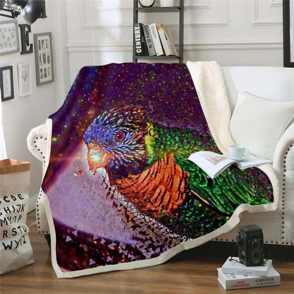 

blankets parrots 3d printed fleece blanket for beds thick quilt fashion bedspread sherpa throw adults kids 03