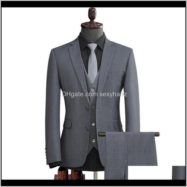 

suits blazers apparel drop delivery 2021 business fashion male costume elegant threepiece suit men british style ropa hombre mens clothin, White;black