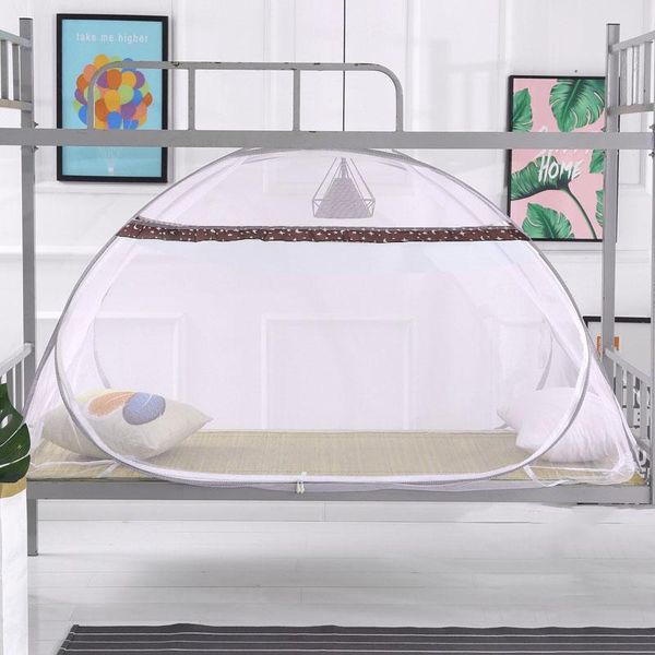 

simple bunk bed mosquito net 2 colors dormitory anti-mosquito curtain tent canopy foldable mongolian yurt netting