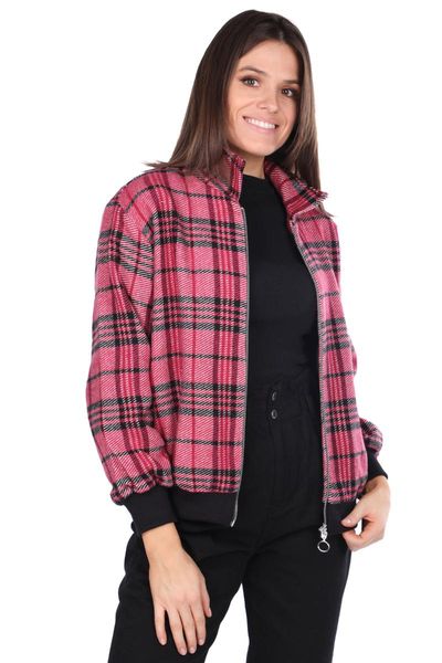

oversize plaid jacket women's jackets, Black;brown