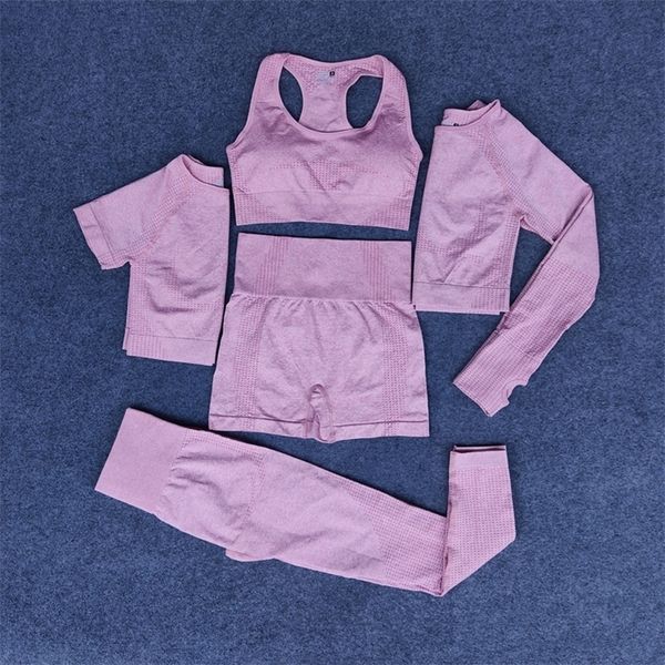 

yoga suit 5-piece 6-color bra pants short sleeve shorts seamless fitness