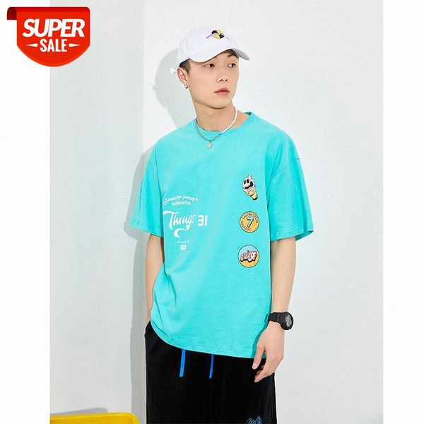 

mansclot small logo printed round neck pullover short sleeve t-shirt men's half-sleeved #vg5n, White;black