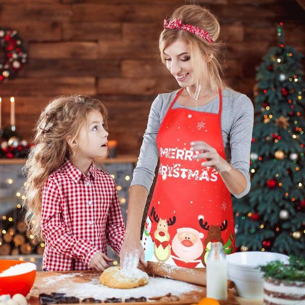 

aprons men women christmas funny cartoon print adjustable kitchen cooking apron xmas keep your clothes clean 2021