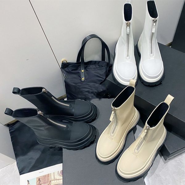 

2021 autumn and winter new martin cowhide thick-soled ankle boots, Black