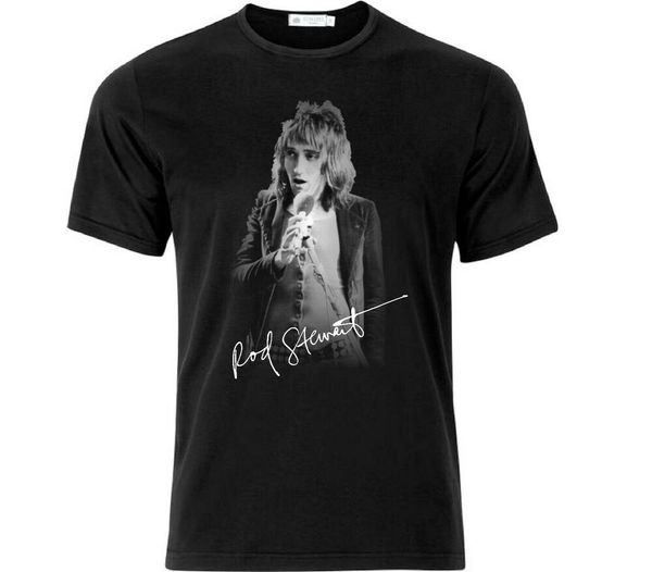 

rod stewart vintage signature t shirt black, White;black