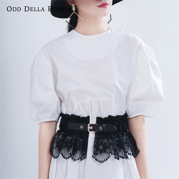 

belts odddellarobbia 2021 women's summer fashion clothing accessories lace girdle shirt dress t-shirt pu leather high waist belt 1334, Black;brown