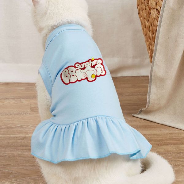 

dog apparel pet clothes summer dog printed skirt cat french fight pet dress