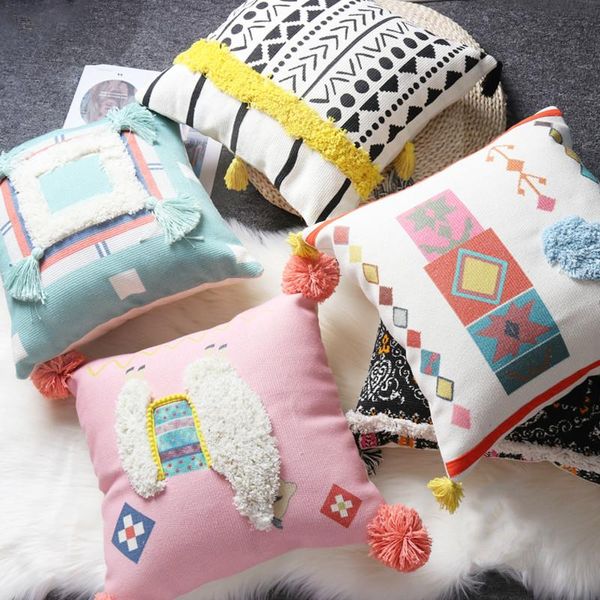 Federa decorativa per cuscino creativo per divano, sedia, federa geometrica natalizia con cuscino in nappa/decorativo