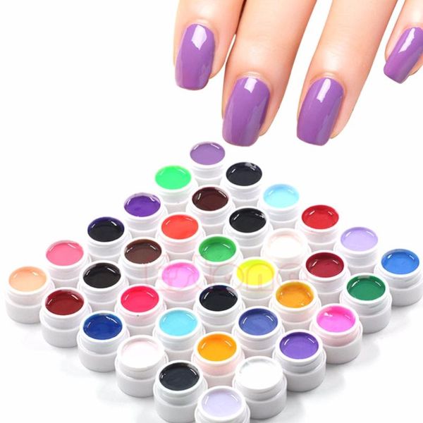 

nail gel 36 pcs pot tip color builder polish art uv solid extension manicure decoration, Red;pink