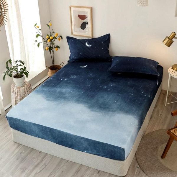 

sheets & sets 1pcs polyester printing fitted sheet bed mattress cover set with four corners and elastic band sheets(case not included)