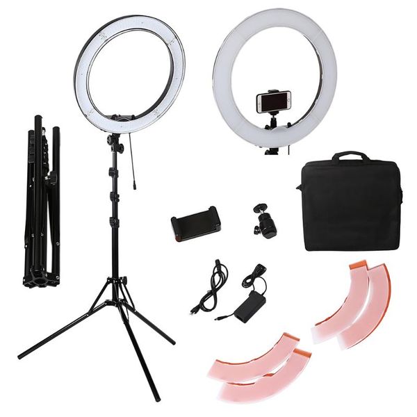 

cell phone mounts & holders 55w 18 inch camera led ring light pography studio dimmable lamp with stand tripods for youtube vlog video