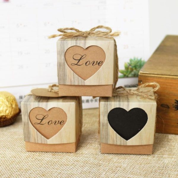 

gift wrap 50pcs vintage style kraft paper square candy bags wedding favour boxes