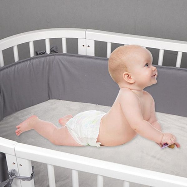 

bedding sets 4 pcs padded baby crib rail nursery protector machine washable luxury bumper pads for bed 70/130*24cm