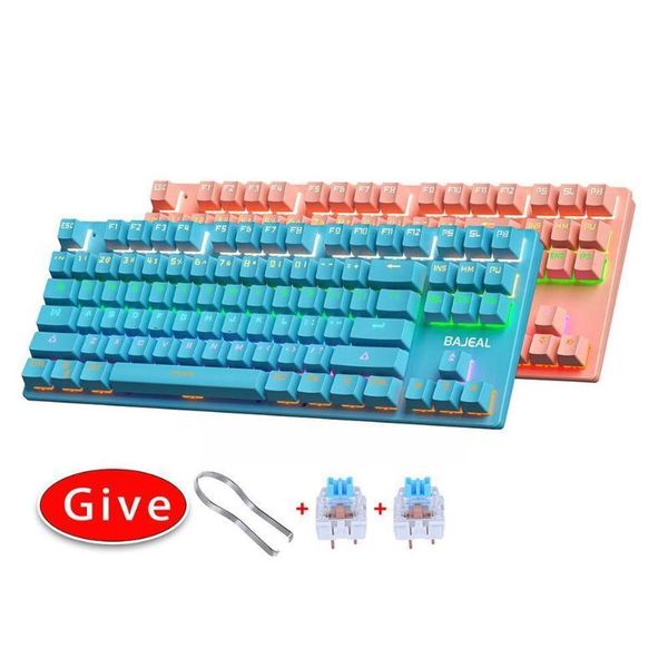 

keyboards k300 real mechanical keyboard 87-key green switch wired computer for lappc 2021 p9n4