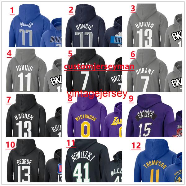 Basquetebol Hoodies Ao Ar Livre Esportes Equipe Irving Harden Davis Tatum Leonard Hoodie de Algodão Fleece Personalizado Qualquer Número Número Vestuário Tamanho S4XL