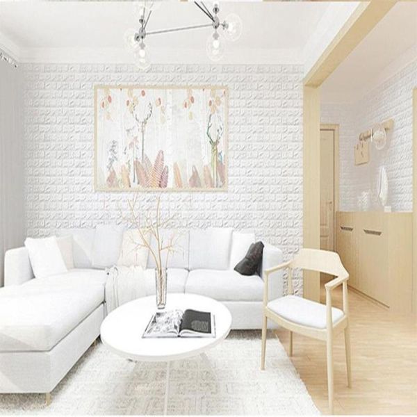 

wall stickers 77x70cm 3d brick self-adhesive panel decal self adhesive pattern soft pack background living room decoration