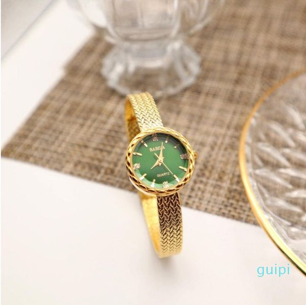 

tiktok ladies live bracelet wristwatch small chain women quartz gold plating watches designer woman watch, Slivery;brown