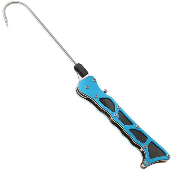 

golf training aids foldable outdoor fish grip portable sea fishing gaff stainless steel lip spear hook gripper tackle