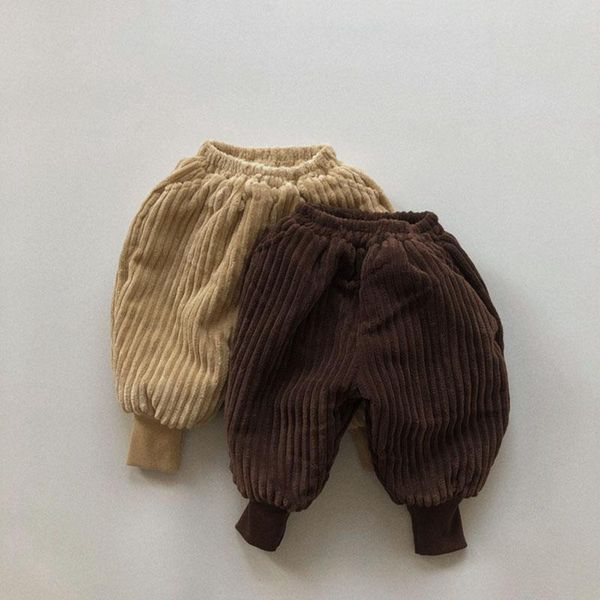 

trousers children's padded velvet 2021 winter boys and girls a thickening warm corduroy baby pants clothes, Blue