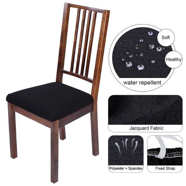 

1/2/4/6pc waterproof chair seat covers stretch elastic solid color universal removable washable protector cushion slipcover