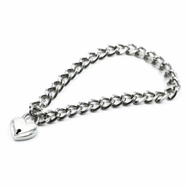 

dog collars & leashes pet metal collar heart-shape necklace padlock supplies