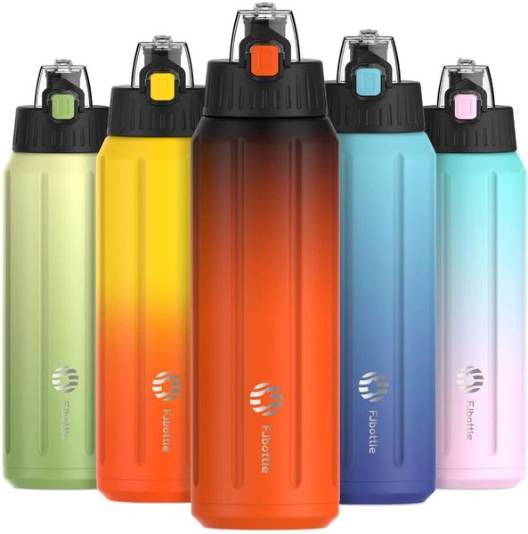 

water bottles fjbottle 20oz/600ml stainless steel bottle with removable strainer, push-button flip lid, keeps and cold