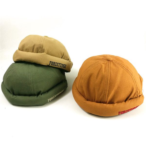 

alphabet brimless melon skin hat fashion brand beret, Blue;gray
