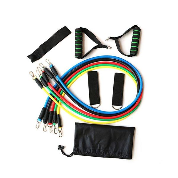 

11-piece set portable multi-functional trainer muscle fitness rally exercise anytime anywheres df resistance bands
