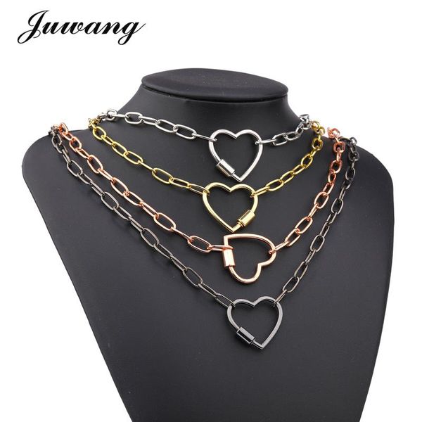 

fashion lock clasp pendants chains necklaces for women gold metal heart necklace 2021 design trendy jewelry gift, Silver